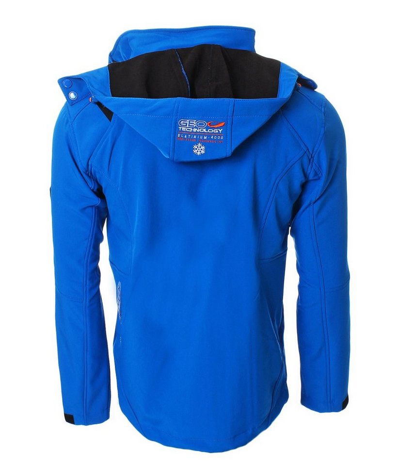 Geographical Norway Softshelljacke Herren Freizeitjacke Sport Outdoor Wander Trekking Jacke in Unifarbe, mit abnehmbarer Kapuze, mit Stehkragen – Bild 2 von 2