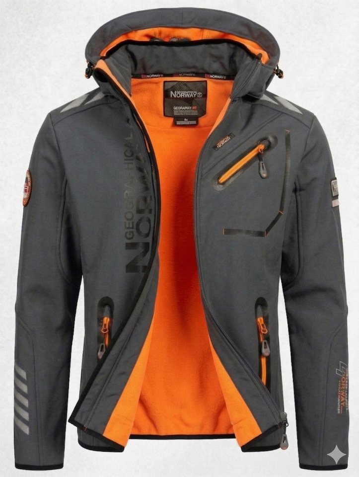 Geographical Norway Softshelljacke Herren Herbst Winter Jacke Softshell Outdoor Übergangsjacke (Packung, 1-St) Mit Kaputze 3XL Bis 7XL – Bild 4 von 5