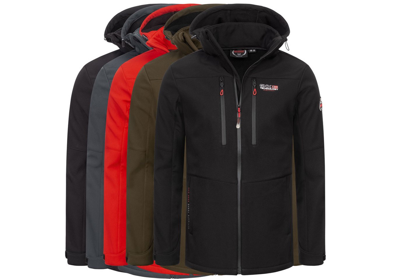 Geographical Norway Softshelljacke Herren Herbst Winter Übergangs Jacke Softshell Jacke Regen Outdoor – Bild 4 von 5