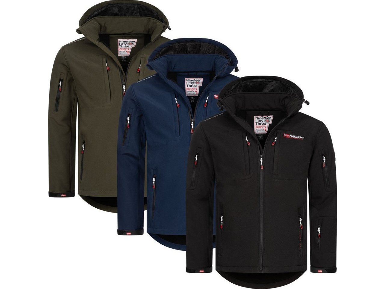 Geographical Norway Softshelljacke Herren Herbst Winter Softshell Übergangs Jacke Outdoor Regen Übergangs – Bild 5 von 5