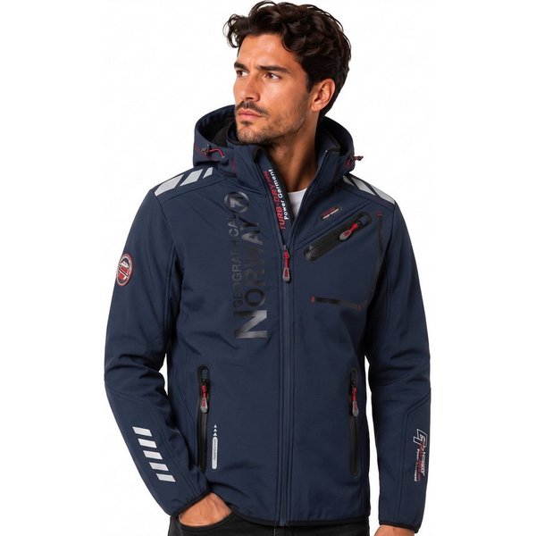 Geographical Norway Softshelljacke Herren Herbst Winter Jacke Softshell Outdoor Übergangsjacke (Packung, 1-St) Mit Kaputze 3XL Bis 7XL