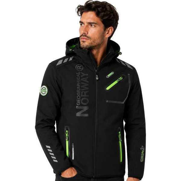 Geographical Norway Softshelljacke Herren Herbst Winter Jacke Softshell Outdoor Übergangsjacke (Packung, 1-St) Mit Kaputze 3XL Bis 7XL
