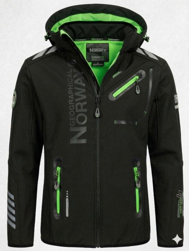 Geographical Norway Softshelljacke Herren Herbst Winter Jacke Softshell Outdoor Übergangsjacke (Packung, 1-St) Mit Kaputze 3XL Bis 7XL – Bild 2 von 5