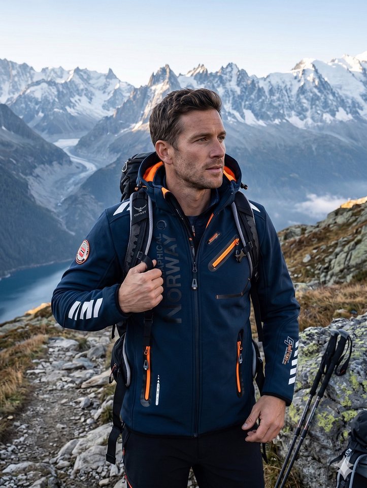 Geographical Norway Softshelljacke Herren Herbst Winter Jacke Softshell Outdoor Übergangsjacke (Packung, 1-St) Mit Kaputze 3XL Bis 7XL – Bild 5 von 5
