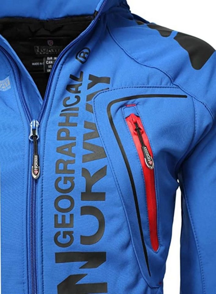Geographical Norway Softshelljacke Herren – leichte wasserabweisende Übergangsjacke für Frühling (Sommer atmungsaktiv winddicht Größen S–7XL, 1-St) Mit Kapuze – Bild 4 von 5