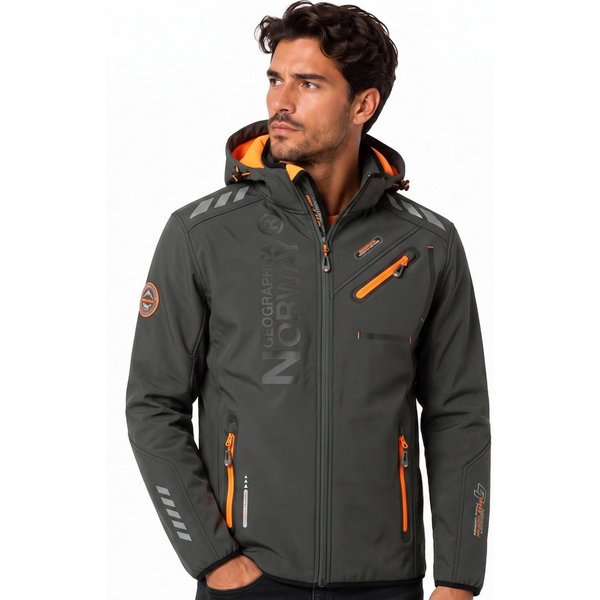 Geographical Norway Softshelljacke Softshelljacke Herren mit abnehmbarer Kapuze, (Packung, 1-St) Übergangsjacke S–7XL