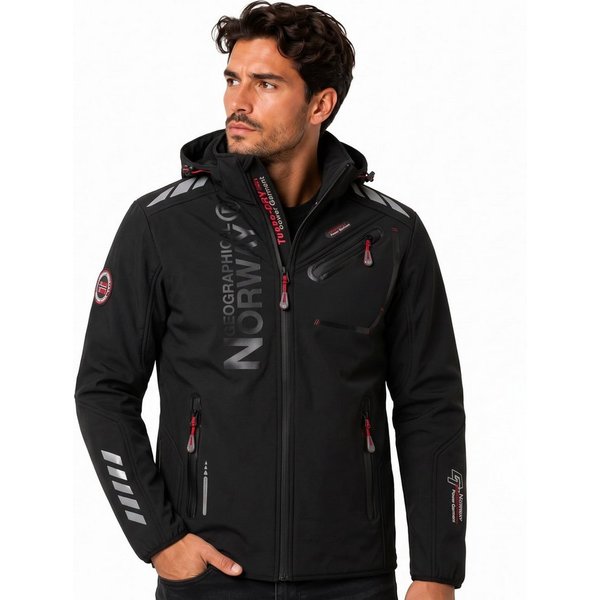 Geographical Norway Softshelljacke Softshelljacke Herren mit abnehmbarer Kapuze, (Packung, 1-St) Übergangsjacke S–7XL