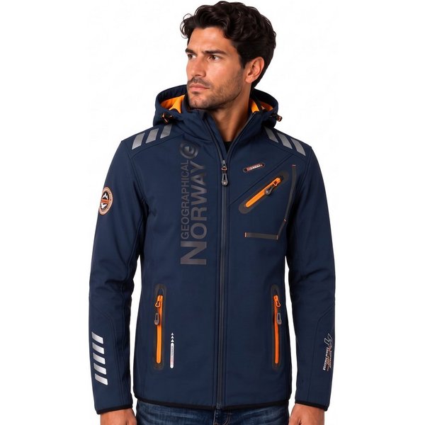Geographical Norway Softshelljacke Softshelljacke Herren mit abnehmbarer Kapuze, (Packung, 1-St) Übergangsjacke S–7XL