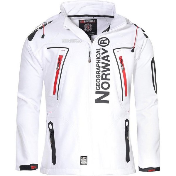 Geographical Norway Softshelljacke Herren Softshell Wander Sport Übergangsjacke Trekking Jacke in Unifarbe, mit abnehmbarer Kapuze, mit Stehkragen