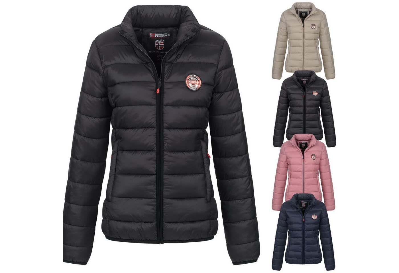 Geographical Norway Steppjacke Damen Herbst Winter Übergangsjacke Steppjacke Outdoor leicht Kapuze – Bild 4 von 5
