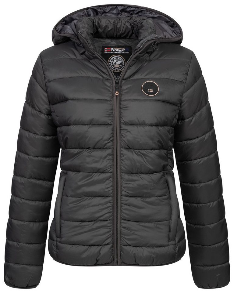 Geographical Norway Steppjacke Damen Herbst Winter jacke Stepp Outdoor leicht Kapuzenjacke Übergangs – Bild 2 von 5