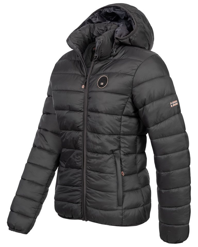 Geographical Norway Steppjacke Damen Herbst Winter jacke Stepp Outdoor leicht Kapuzenjacke Übergangs – Bild 4 von 5