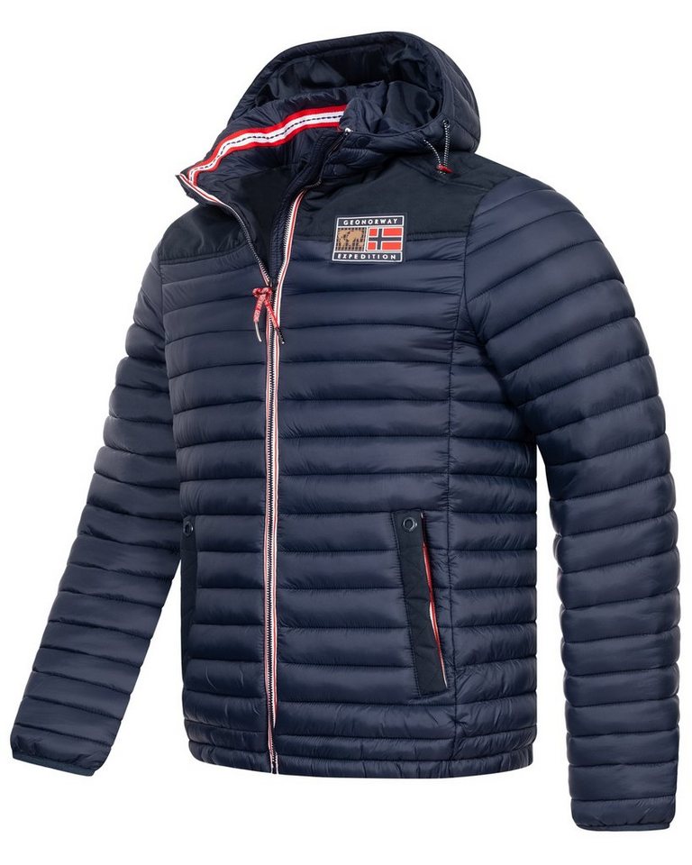Geographical Norway Steppjacke Herbst Winter Jacke Übergangsjacke Outdoor Kapuze abnehmbar Steppjacke – Bild 3 von 4