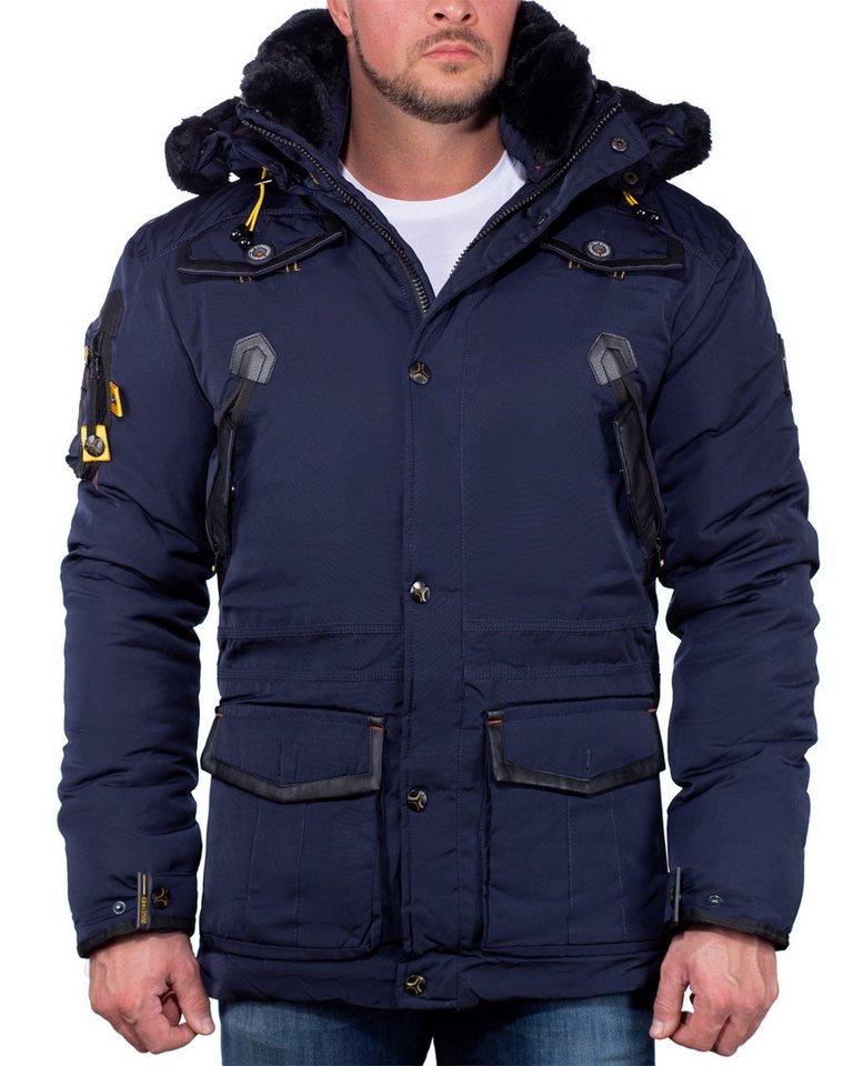 Geographical Norway Winterjacke Herren Regular Fit Jacke baacrobate Modernes Design mit Kunstlederdetails – Bild 2 von 5