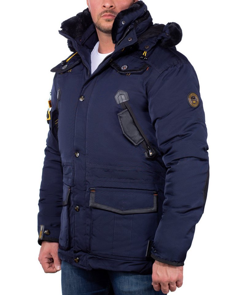 Geographical Norway Winterjacke Herren Regular Fit Jacke baacrobate Modernes Design mit Kunstlederdetails – Bild 4 von 5