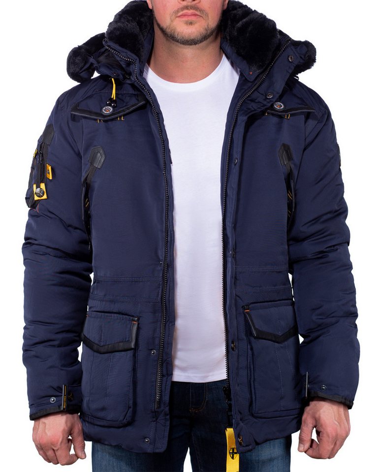Geographical Norway Winterjacke Herren Regular Fit Jacke baacrobate Modernes Design mit Kunstlederdetails – Bild 5 von 5