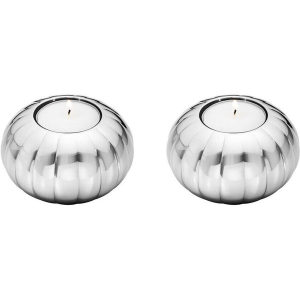 Georg Jensen Geschirr-Set Teelichthalter 2er-Set Bernadotte edelstahl (2-tlg), Edelstahl, Edelstahl, hochglanzpoliert