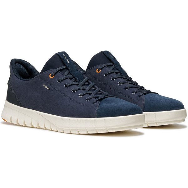 Geox U FLEXTRIDE PLUS Slip-On Sneaker Freizeitschuh, Schlüpfschuh mit Logoschriftzügen und Kontrastbesatz