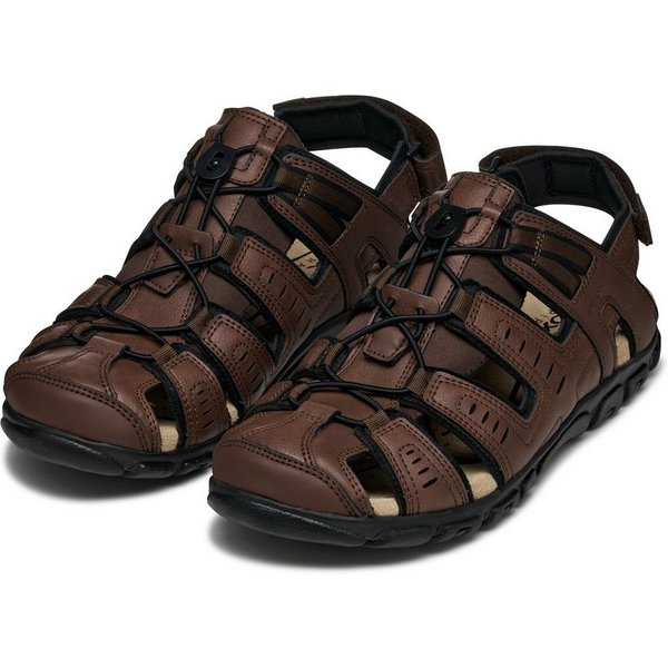 Geox UOMO SANDAL STRADA C Sandale, Sommerschuh, Klettschuh, Outdoorsandale, mit Lederfußbett