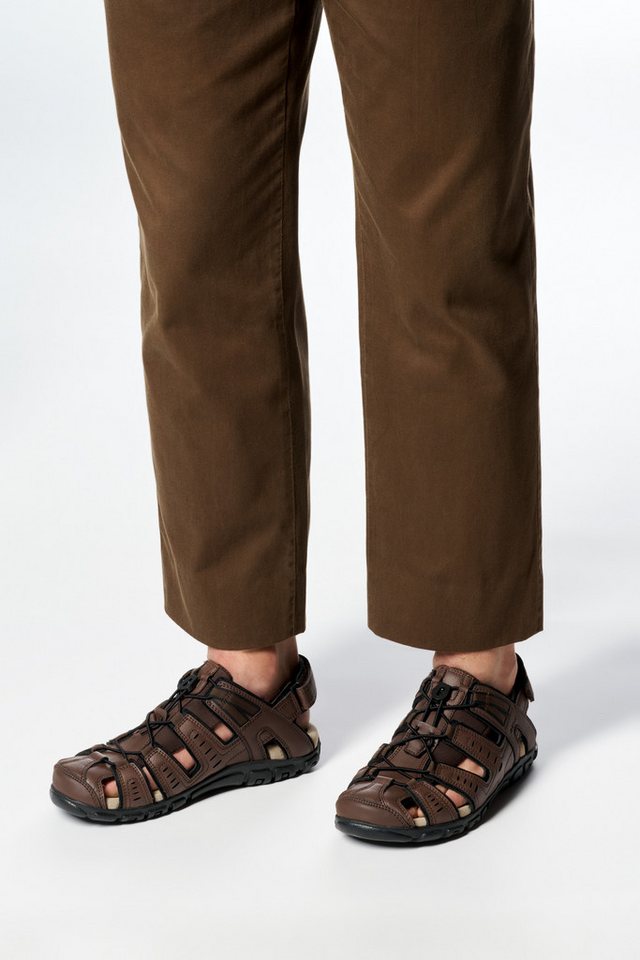 Geox UOMO SANDAL STRADA C Sandale, Sommerschuh, Klettschuh, Outdoorsandale, mit Lederfußbett – Bild 2 von 5