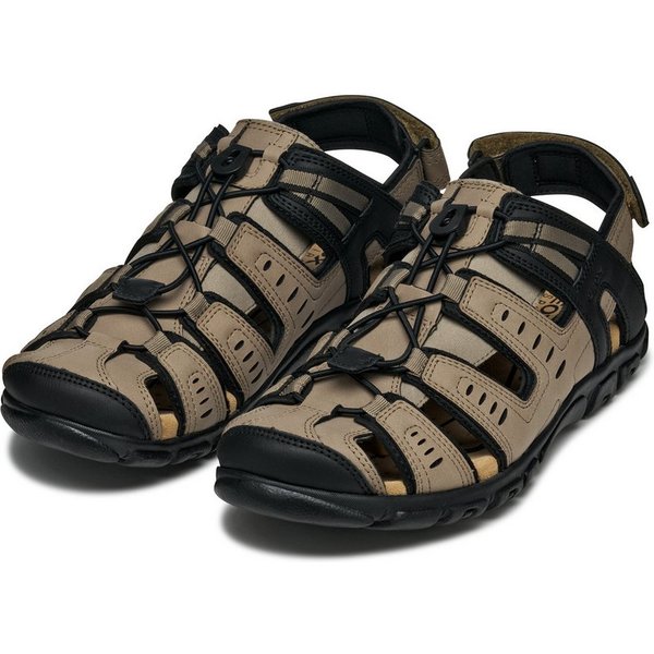 Geox UOMO SANDAL STRADA C Sandale, Sommerschuh, Klettschuh, Outdoorsandale, mit Lederfußbett