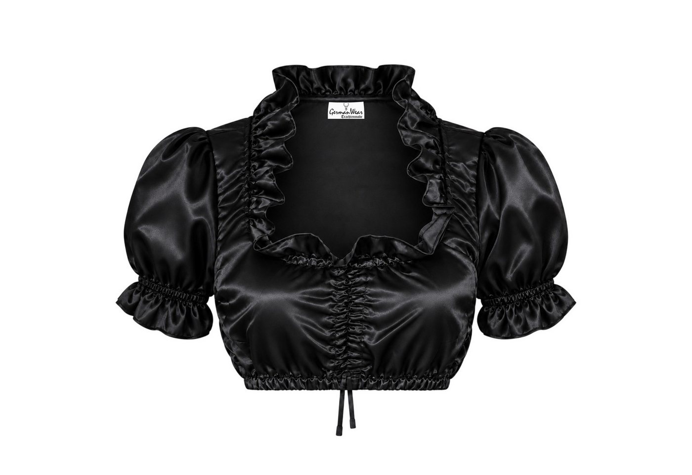 German Wear Dirndlbluse GW1502 Dirndlbluse Trachtenbluse Trachtenmode in Schwarz – Bild 2 von 5
