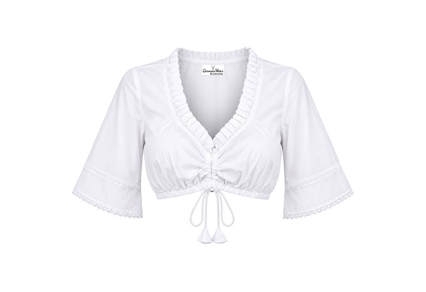 German Wear Dirndlbluse GW1507 Dirndlbluse Trachtenbluse Trachtenmode in Weiß – Bild 2 von 5