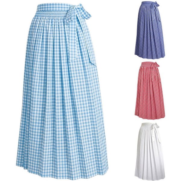 German Wear Dirndlschürze GW1601-3, Lange Dirndlschürze 90 cm aus Baumwollmischung