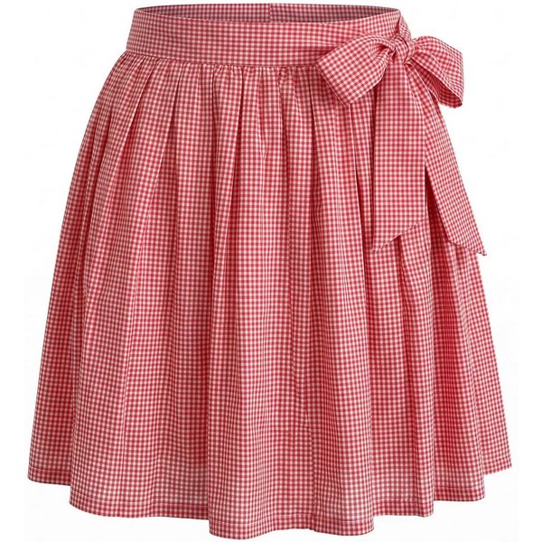 German Wear Dirndlschürze GW1604-1 Rot, Dirndlschürze Trachtenschürze Mini Dirndl Dirndel Rot Kariert