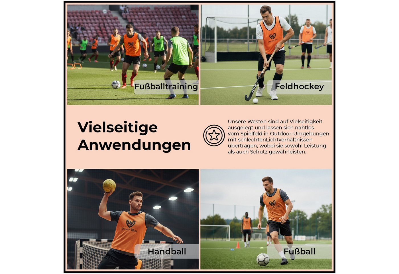 German Wear Trainingsleibchen GWLB01 6er Pack (Spar-Set, 6er-Pack) 6er pack Fußball Leibchen Trainingsleibchen – Bild 5 von 5