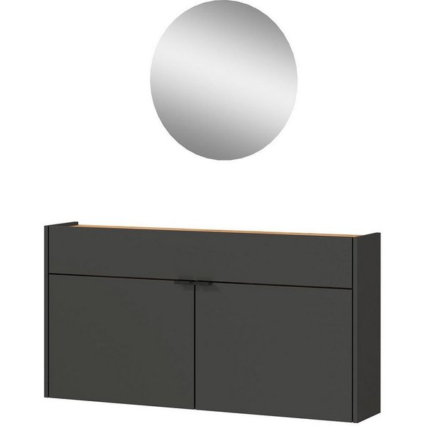 GERMANIA Garderoben-Set Ameca, (Set, 2-St), Mehrzweckschrank und Spiegel, geringe Tiefe, ideal für schmale Flure