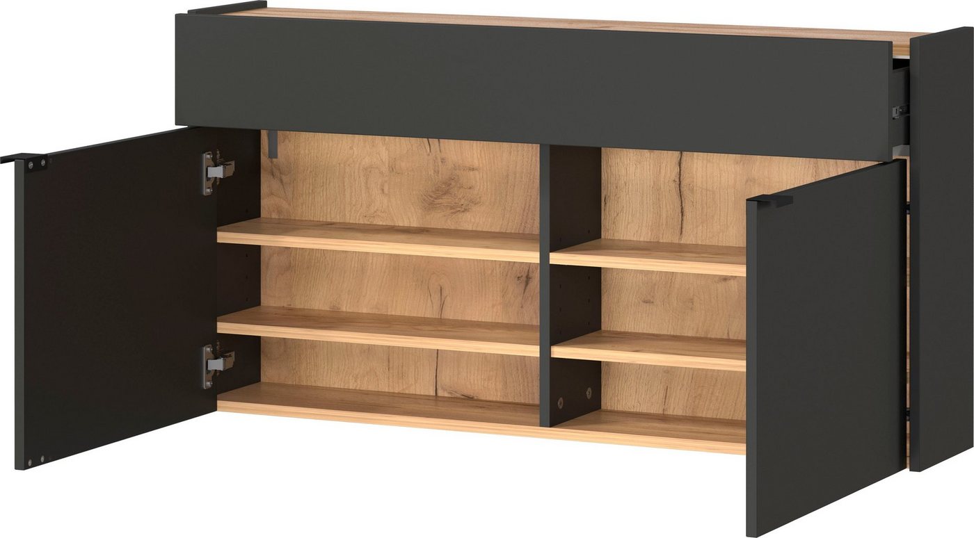 GERMANIA Garderoben-Set Ameca, (Set, 2-St), Mehrzweckschrank und Spiegel, geringe Tiefe, ideal für schmale Flure – Bild 5 von 5
