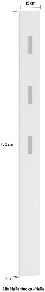 GERMANIA Garderobenpaneel Ameca (1 St), 15x 70x3 cm, für schmale Flure, ausklappb. Haken, Made in Germany – Bild 5 von 5