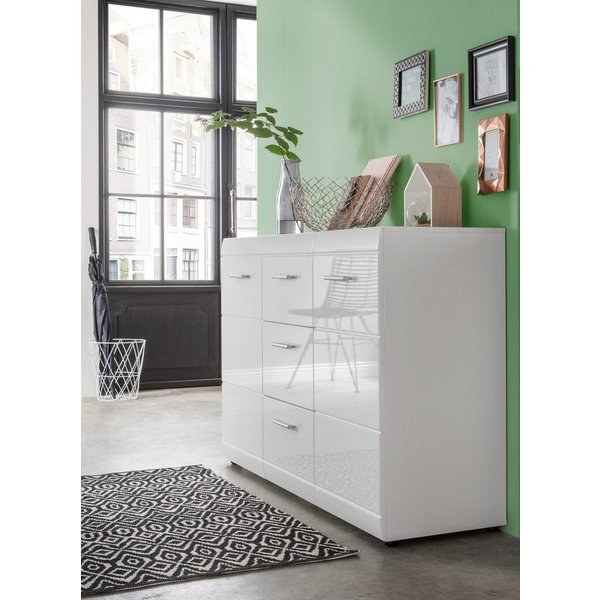 GERMANIA Kommode Adana, verstellb. Böden, Hochgl.-Fronten, Made in Germany, B:96 bzw. 144 cm