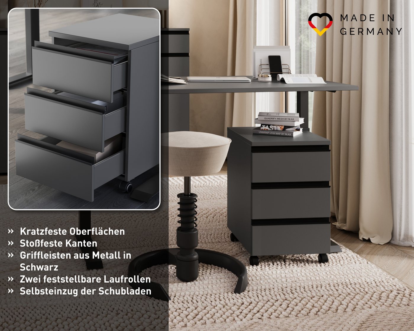 GERMANIA Rollcontainer GW-Agenda Rollcontainer, mit abschließbarer Schublade – Bild 3 von 5