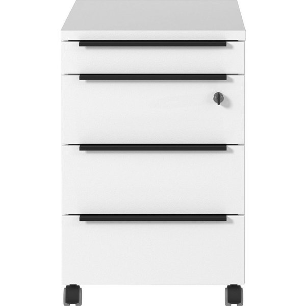 GERMANIA Rollcontainer Mailand, mit 4 Schubladen, optional mit Schubladendämpfung, Utensilienfach, 42x63 cm, Made in Germany