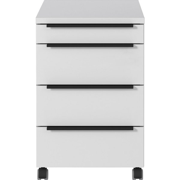 GERMANIA Rollcontainer Mailand, mit 4 Schubladen, optional mit Schubladendämpfung, Utensilienfach, 42x63 cm, Made in Germany
