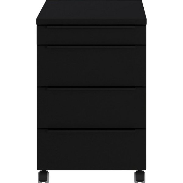 GERMANIA Rollcontainer Mailand, mit 4 Schubladen, optional mit Schubladendämpfung, Utensilienfach, 42x63 cm, Made in Germany