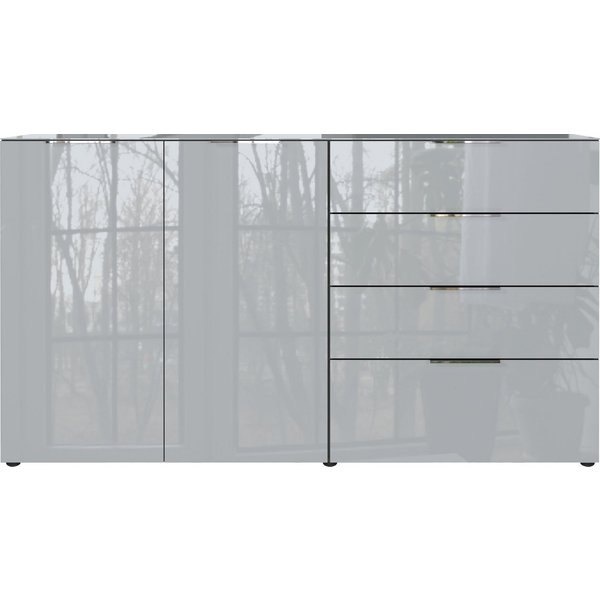 GERMANIA Sideboard Oakland mit Glasauflage, Breite: 134 oder 184 cm, Soft-close, verstellb. Böden, Made in Germany