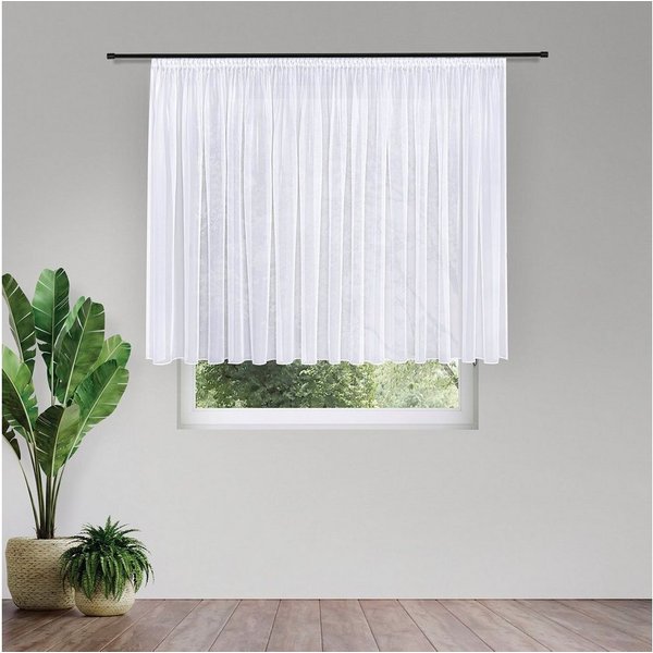 Gerster Gardine Laura, 1 Stück, Smokband, transparent (1 St), Smokband, transparent, Voile, Elegante Voile Grundware
