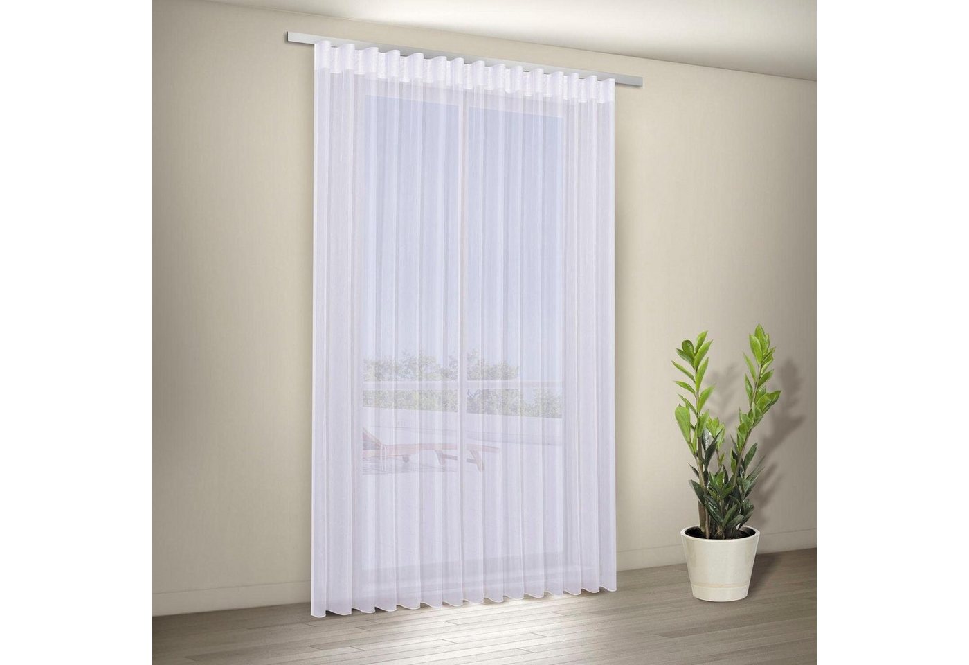 Gerster Gardine Marisa (1 St), Faltenband, transparent, Fertigstore für Tür und Fenster – Bild 3 von 4