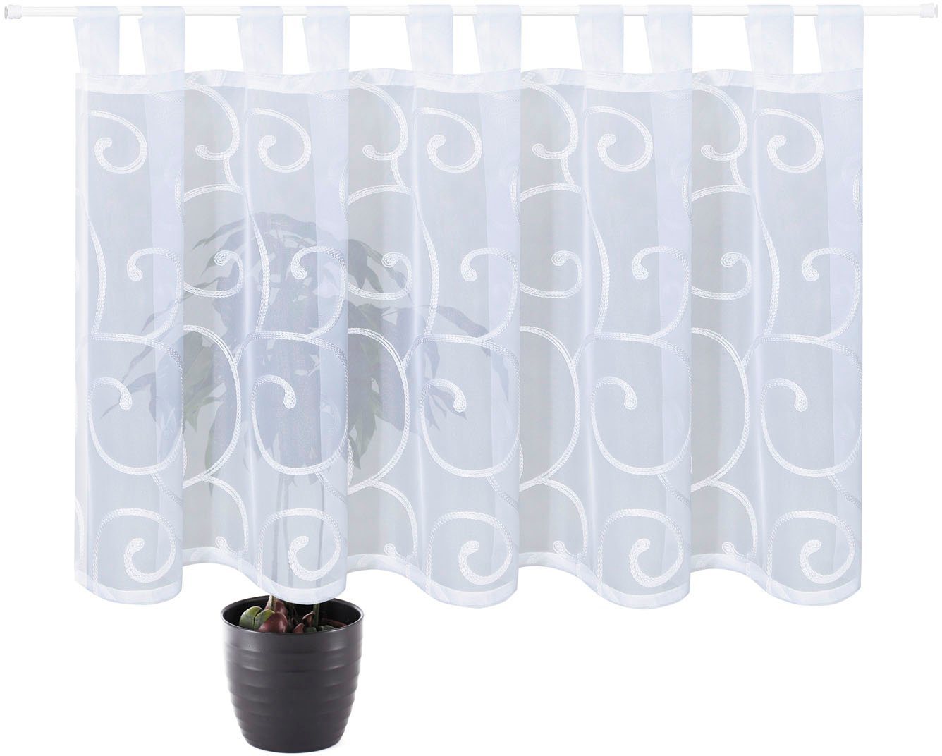 Gerster Gardine Quinta (1 St), Schlaufen, transparent, Voile, Schlaufenpanneau bestickt – Bild 3 von 5