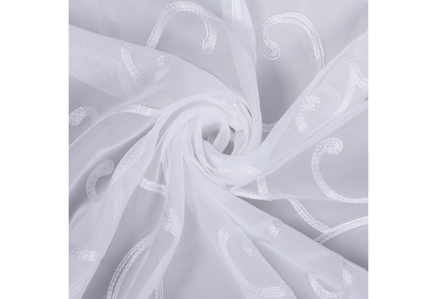 Gerster Gardine Quinta (1 St), Schlaufen, transparent, Voile, Schlaufenpanneau bestickt – Bild 4 von 5