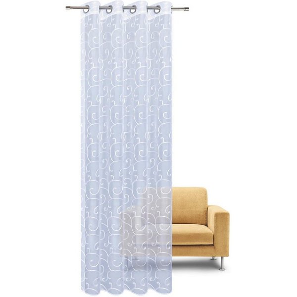 Gerster Gardine Rachel (1 St), Ösen, transparent, Voile, Ösenschal bestickt allover