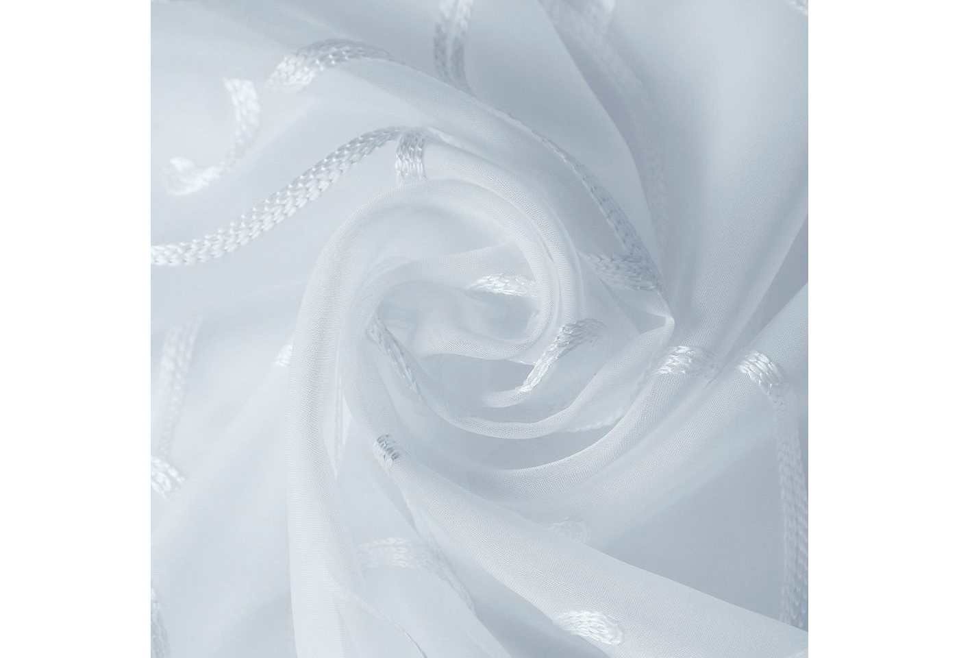 Gerster Gardine Rachel (1 St), Ösen, transparent, Voile, Ösenschal bestickt allover – Bild 4 von 5