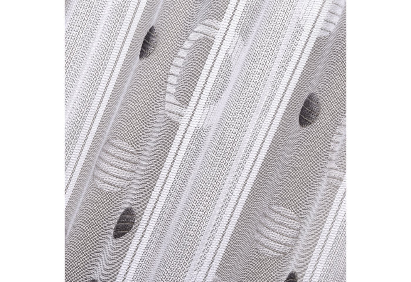 Gerster Scheibengardine Ayla (1 St), Durchzuglöcher, halbtransparent, Jacquard, nach Maß, maßgenau angefertigt – Bild 4 von 5