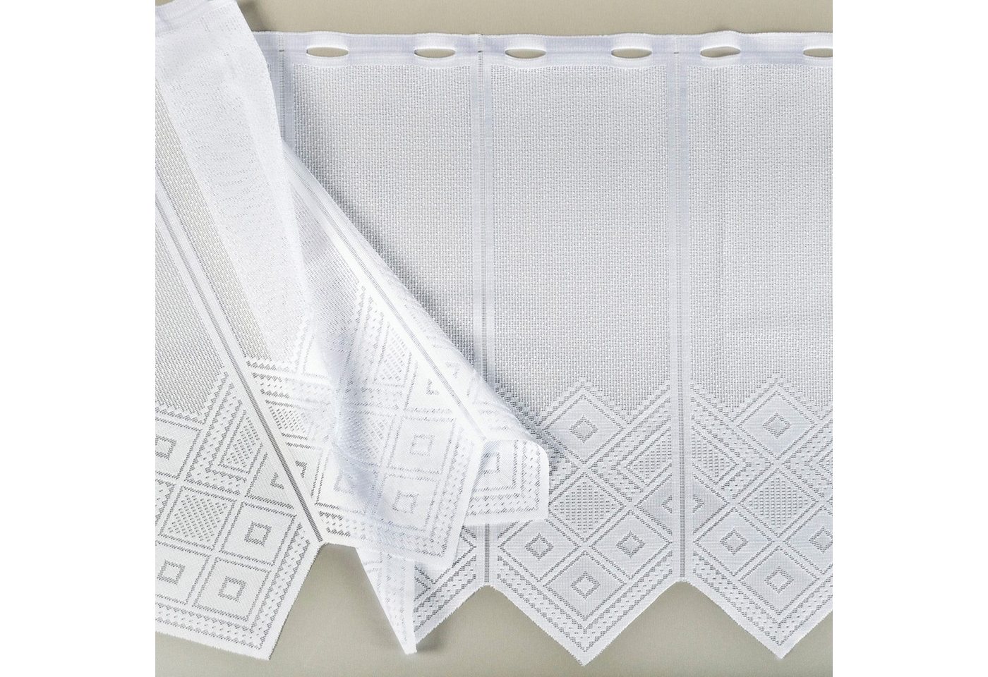 Gerster Scheibengardine CARLINA, 1 Stück, halbtransparent (1 St), Stangendurchzug, halbtransparent, Jacquard – Bild 3 von 5