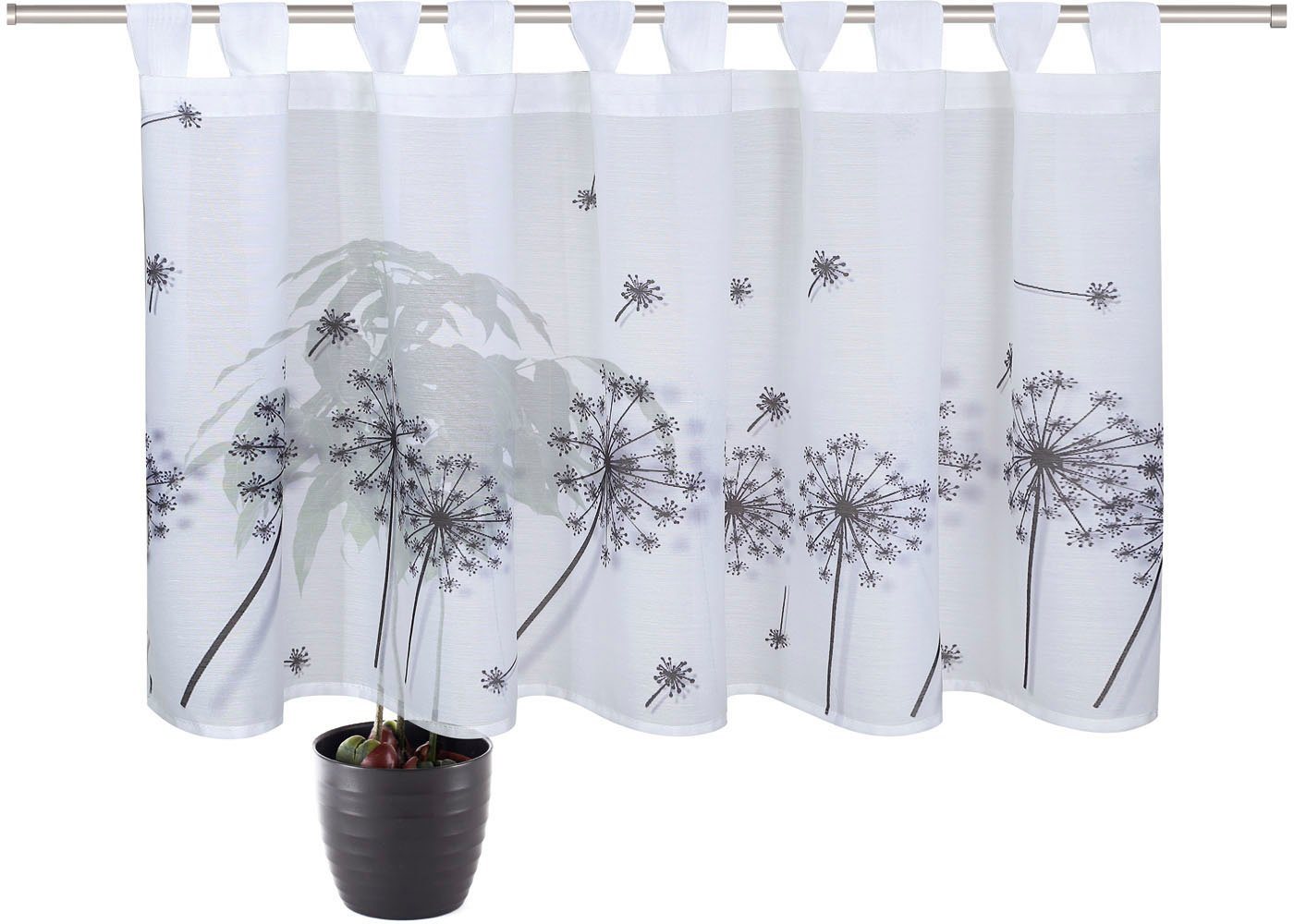 Gerster Scheibengardine Christina (1 St), Schlaufen, transparent, HxB: 50x145, mit modernem Druckdesign – Bild 3 von 5