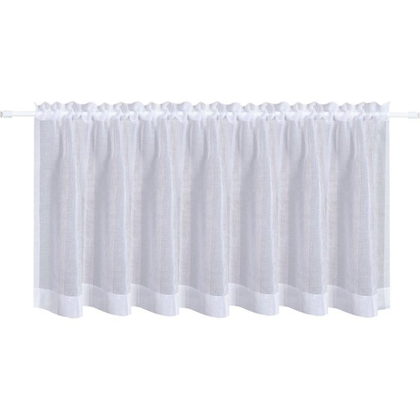 Gerster Scheibengardine Elke (1 St), Stangendurchzug, transparent, HxB: 50x140, mit Streifen Design