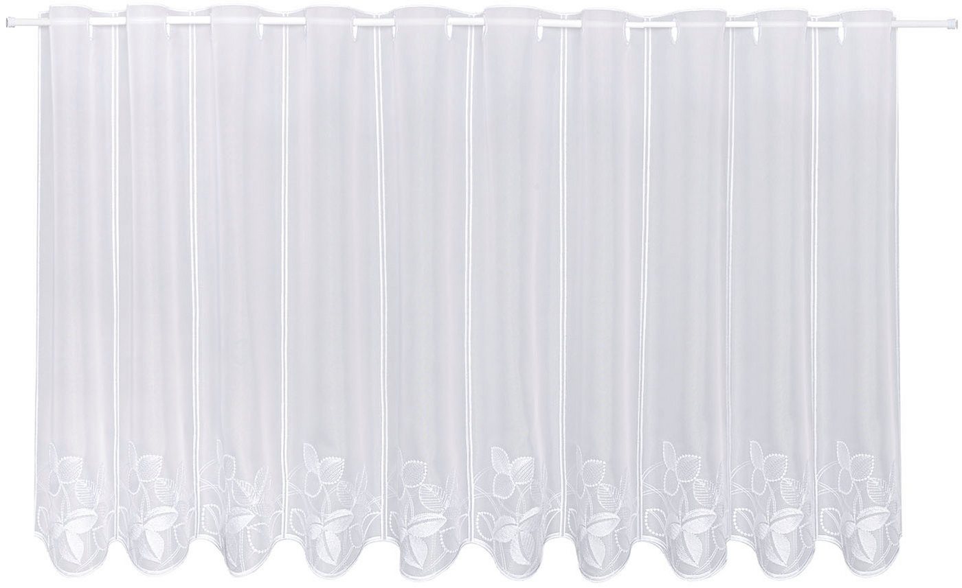 Gerster Scheibengardine Fabia, nach Maß, 1 Stück, Durchzuglöcher, transparent (1 St), Durchzuglöcher, transparent, Voile, SB-Bistro "Fabia", maßgenaue Anfertigu – Bild 3 von 5
